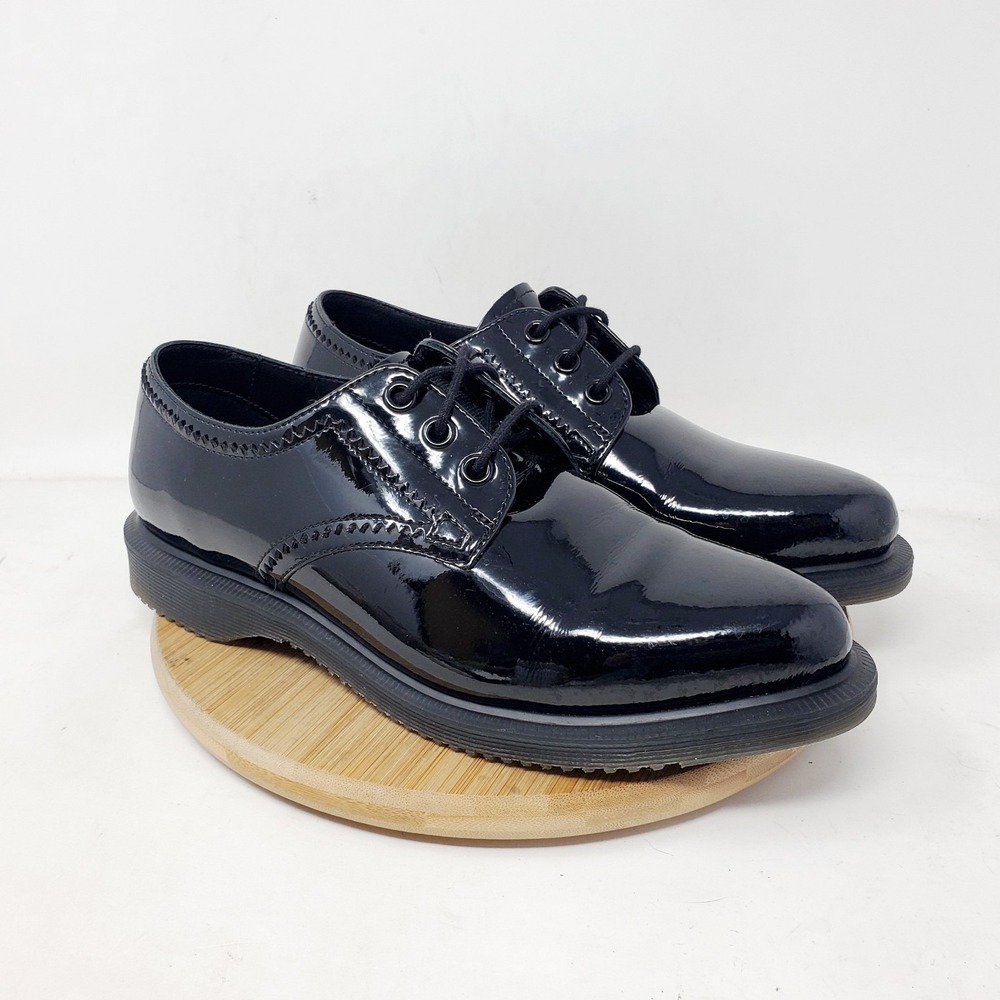 Dr Martens Shoes Womens 7 Trulia Black Patent Leather Oxford Punk‎ Goth Creeper